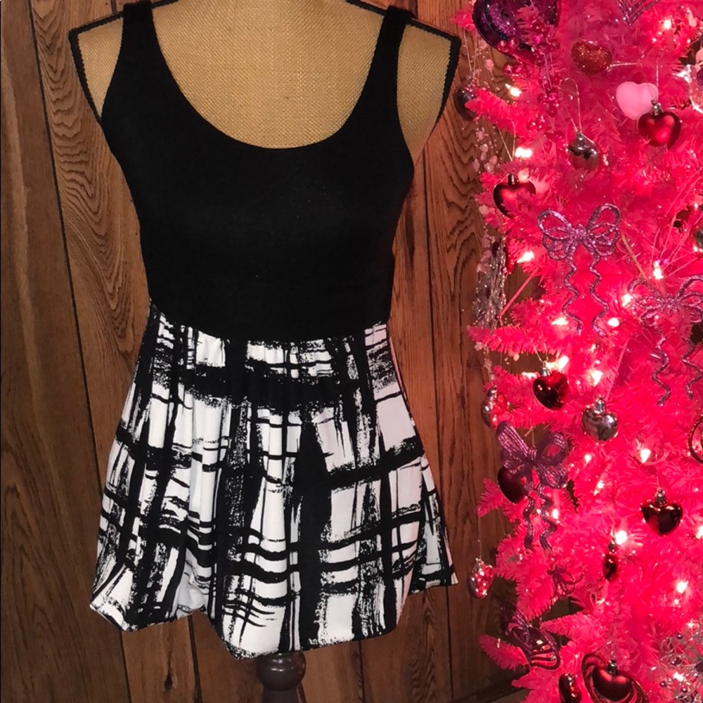 Black and white dress.